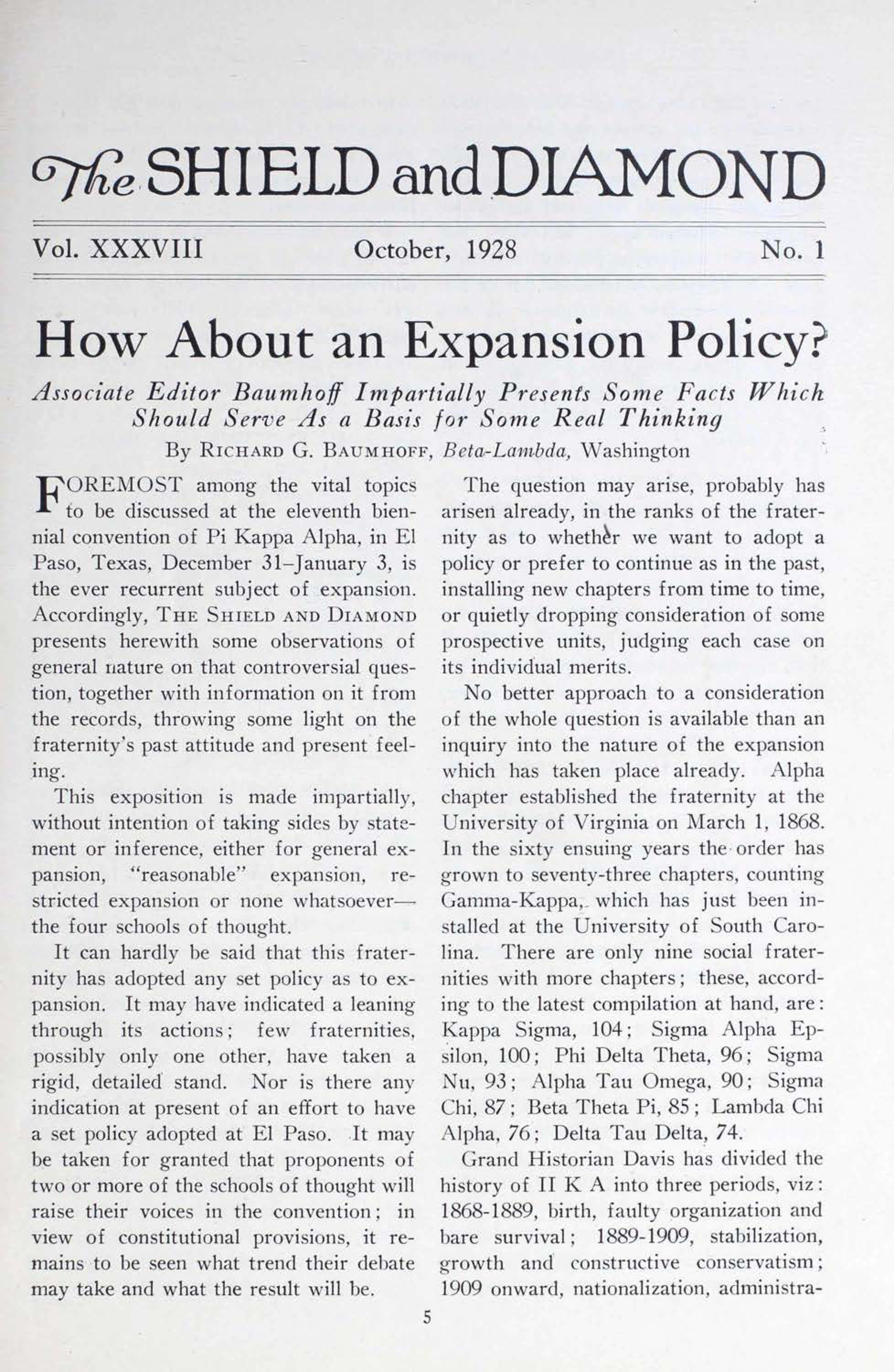 How About An Expansion Policy?
